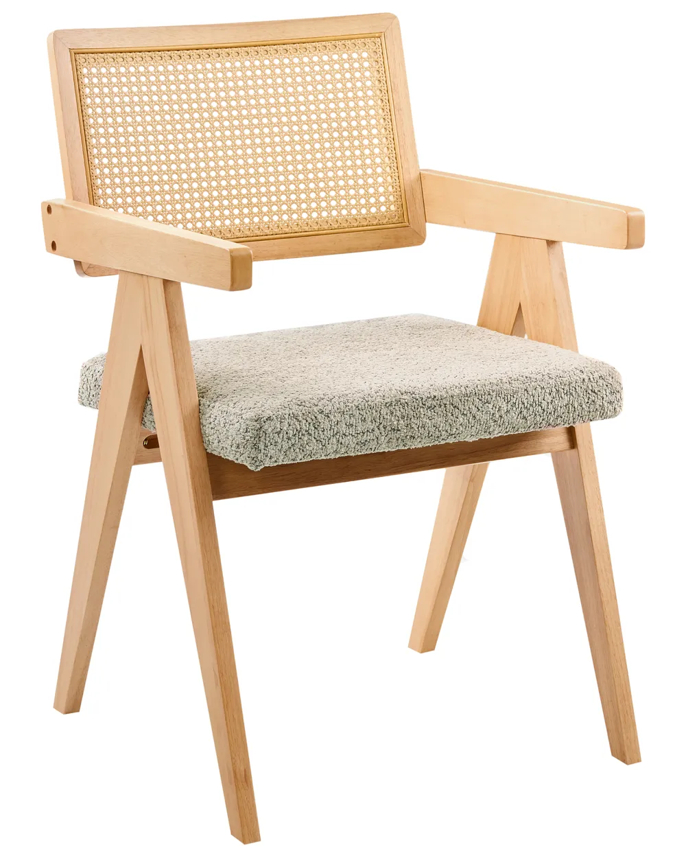 Esszimmerstuhl 2er Set AVA Holz Hellbraun / Taupe_1024319