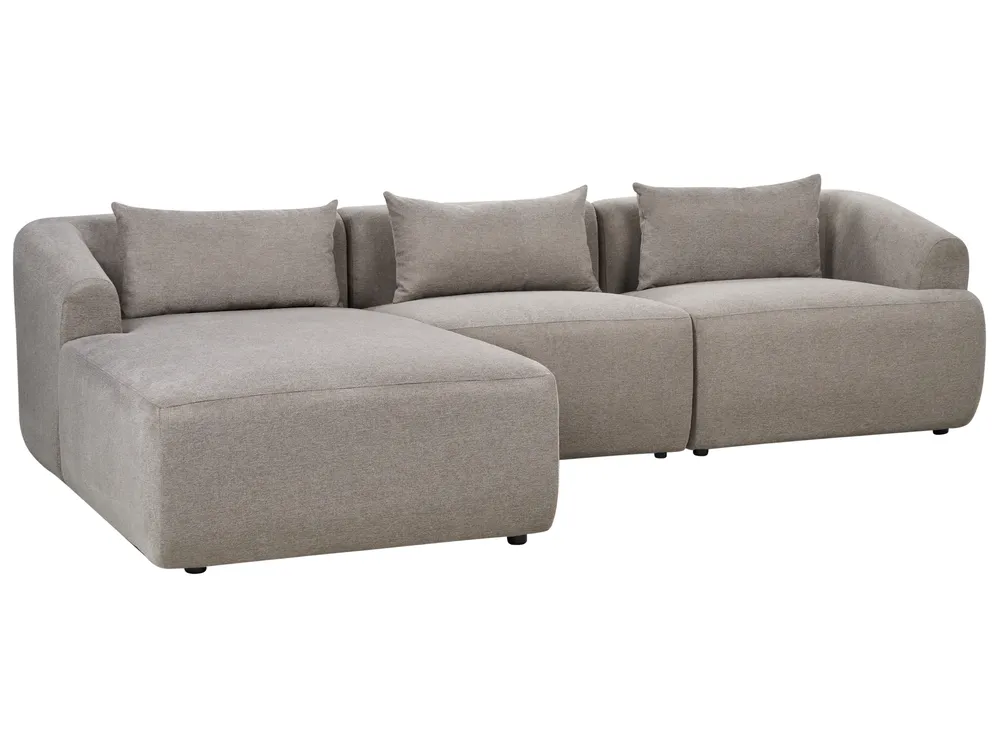 Ecksofa 3-Sitzer SVANSELE Stoff Taupe rechtsseitig_901627