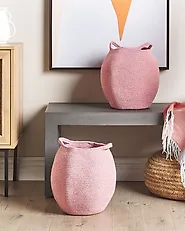 Set of 2 Baskets PANJGUR Cotton Pink_846406