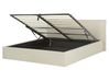 Bett mit Stauraum ORBEY Stoff Hellbeige 160 x 200 cm