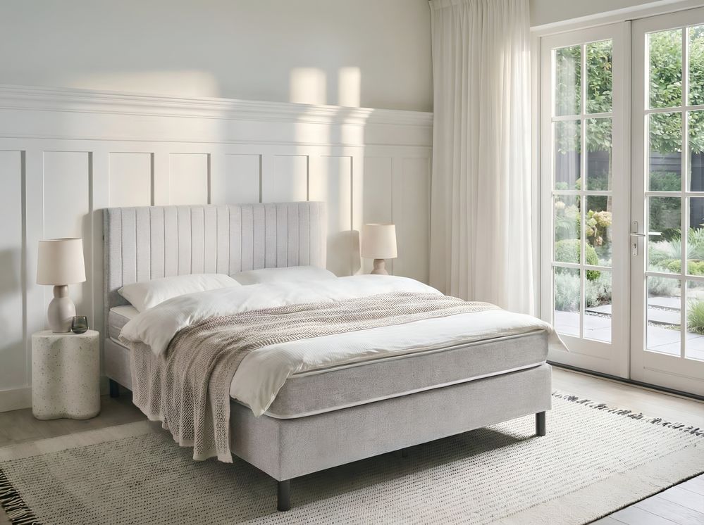Divan Bed Fabric COUNTESS 160 x 200 cm (EU King Size) Light Grey