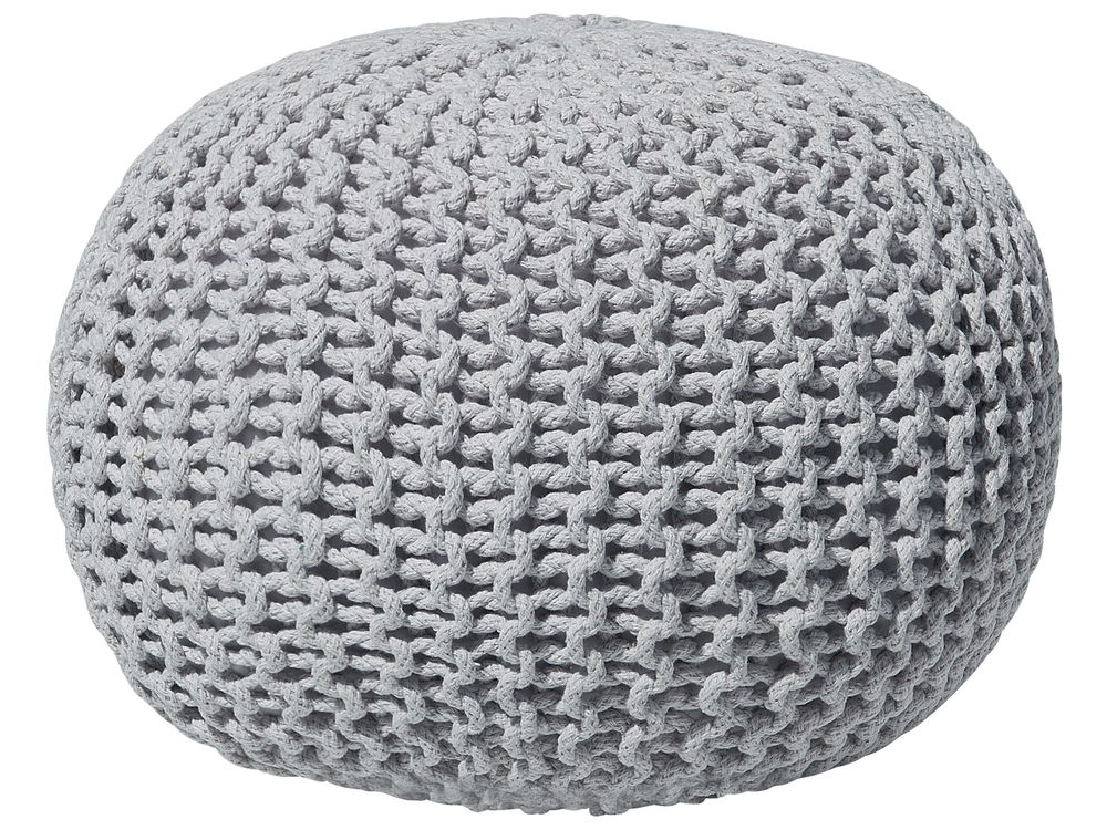 Pouf CONRAD Baumwolle Hellgrau