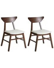 Esszimmerstuhl 2er Set HOPKINS Holz Dunkelbraun_975767