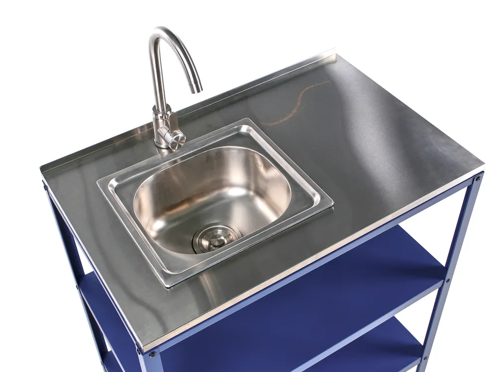 Outdoor-Küche 2er Set mit Spüle VILAMA Blau_974889