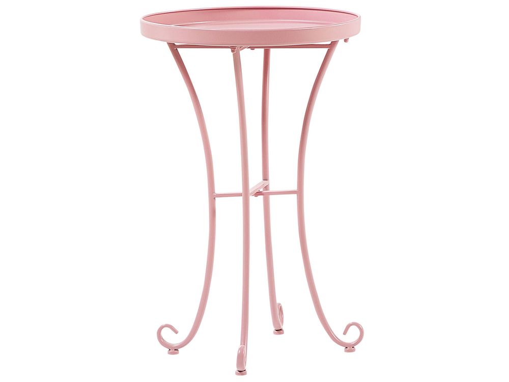Outdoor Beistelltisch CAVINIA 40 cm 40 cm Metall Rosa