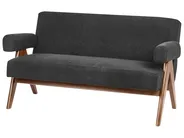 Sofa 2 Seater TAMRE Boucle Black/ Dark Brown_1103757