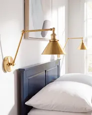 Set of 2 Wall Lamps NARVA Adjustable Metal Gold_1149329