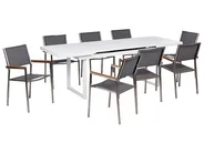 Gartenmöbel Set 8-Sitzer VALCANETTO/GROSSETO Metall Grau / Weiß_938346