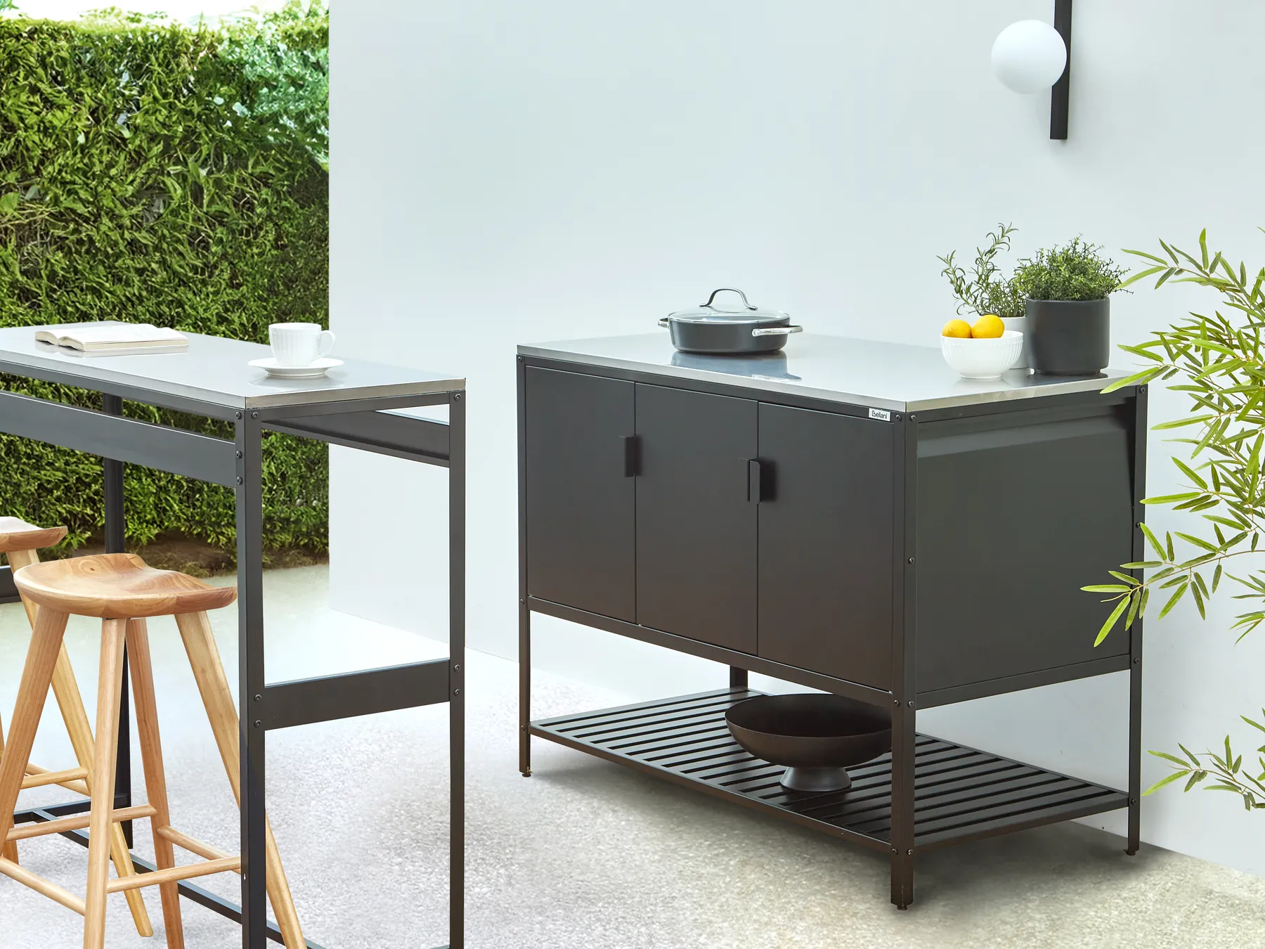 Outdoor-Bartisch MAENZA Schwarz Metall_981426