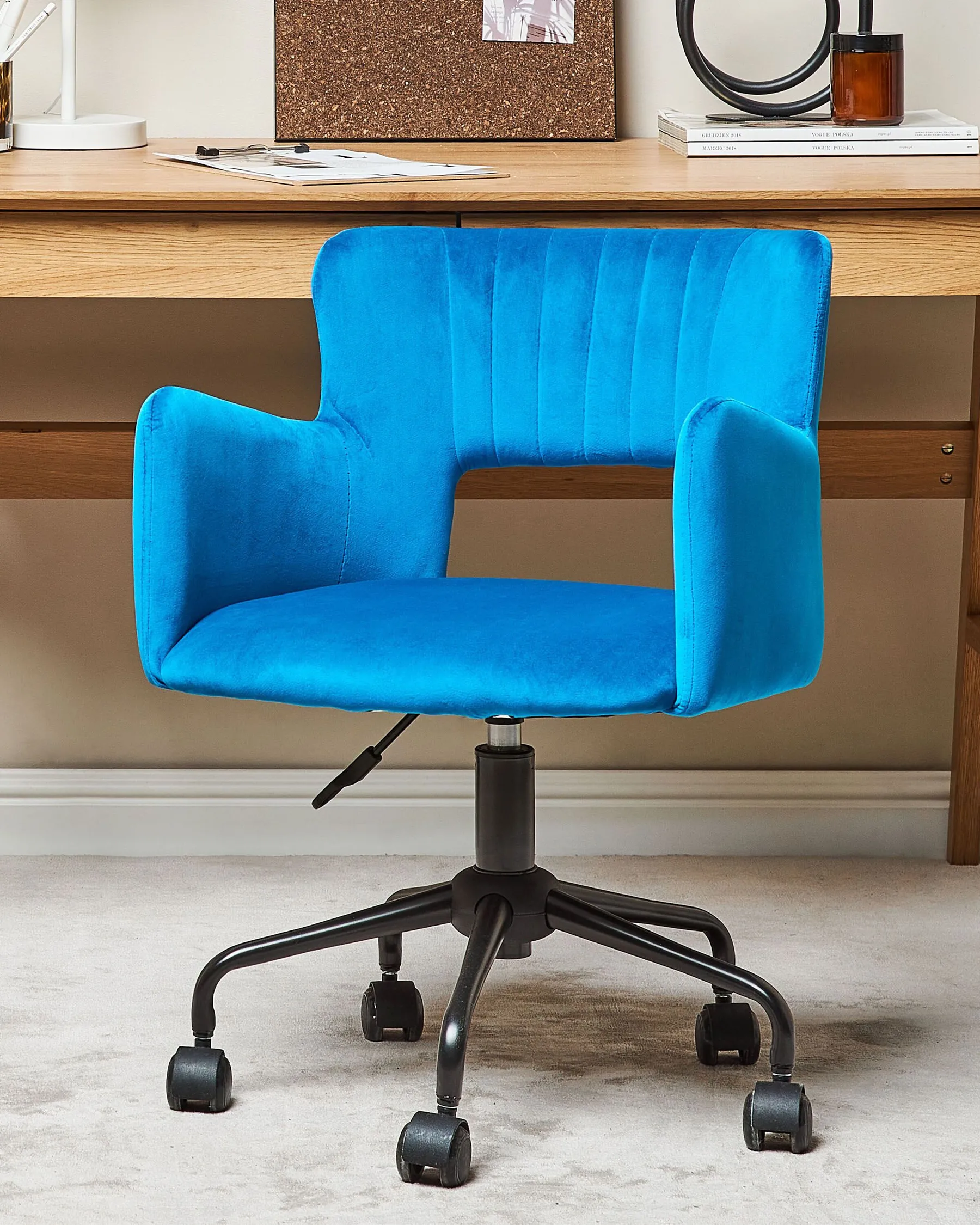 Desk Chair SANILAC II Velvet Blue_855189