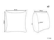 Gartenkissen 2er Set VEGLINO Pflanzenmuster 45 x 45 cm Blau_881518