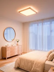 LED Deckenlampe TIVORA mit Fernbedienung mit Dimmer Hellbraun_1167867