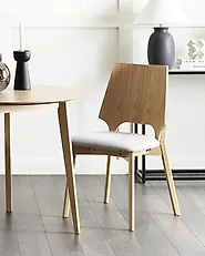 Set of 2 Dining Chairs ABEE Light Brown_1170912