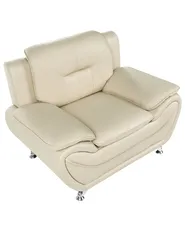 Armchair LEIRA Faux Leather Beige_1058687