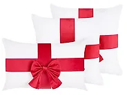 Set of 3 Decorative Cushions BOWELLE 30 x 50 cm 45 x 45 cm Off-White Christmas Motif_1164529