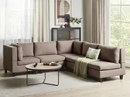 Modular Corner Sofa 5 Seater UNSTAD Fabric Brown Right Hand_924936