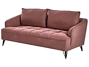Sofa 3-Sitzer HOBRO Stoff Burgunderrot_1178982