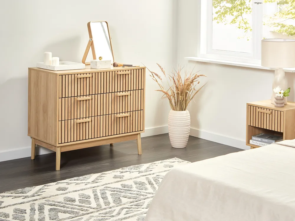 Kommode mit 3 Schubladen LYNWOOD Hellbraun
