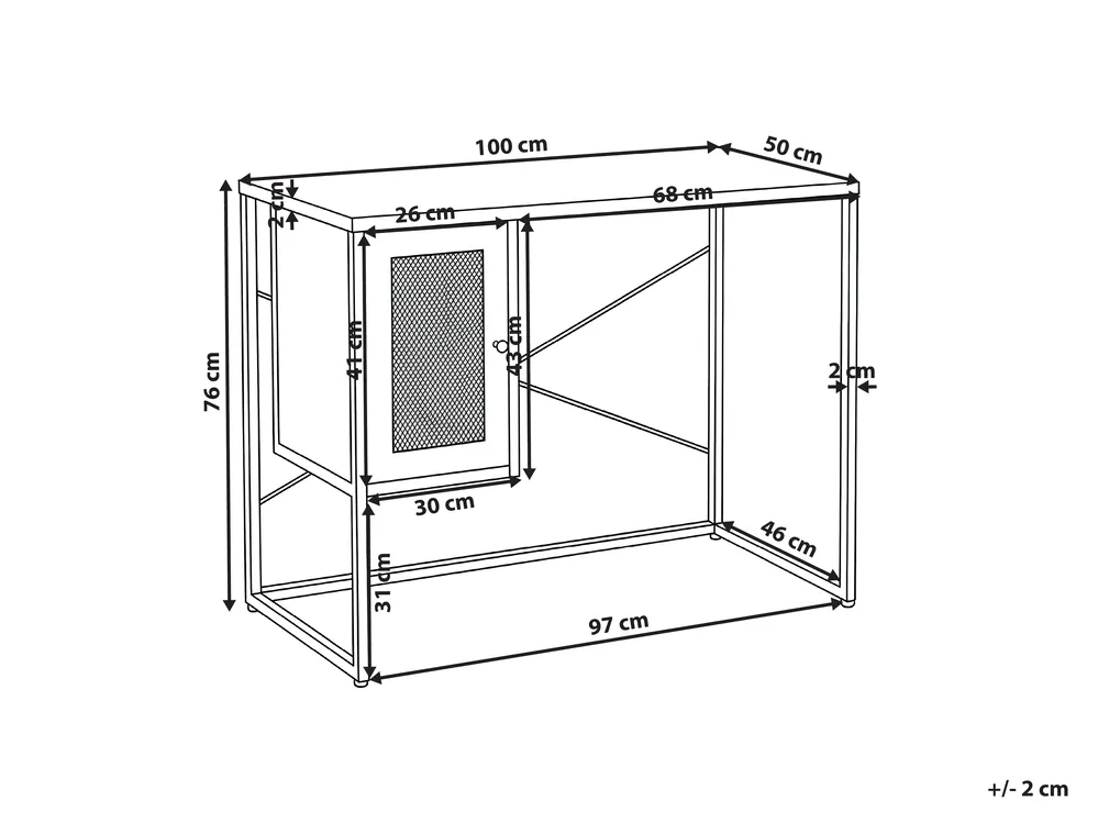 Schreibtisch HARJO 100 cm 50 cm mit Stauraum Schwarz_1037781