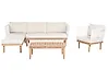 Lounge Set mit Tisch 4-Sitzer CREMONA Akazienholz Weiß rechtsseitig