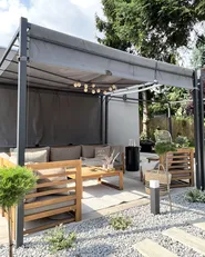 Pavillon LED PARGA 310 cm 310 cm Metall Dunkelgrau_884805