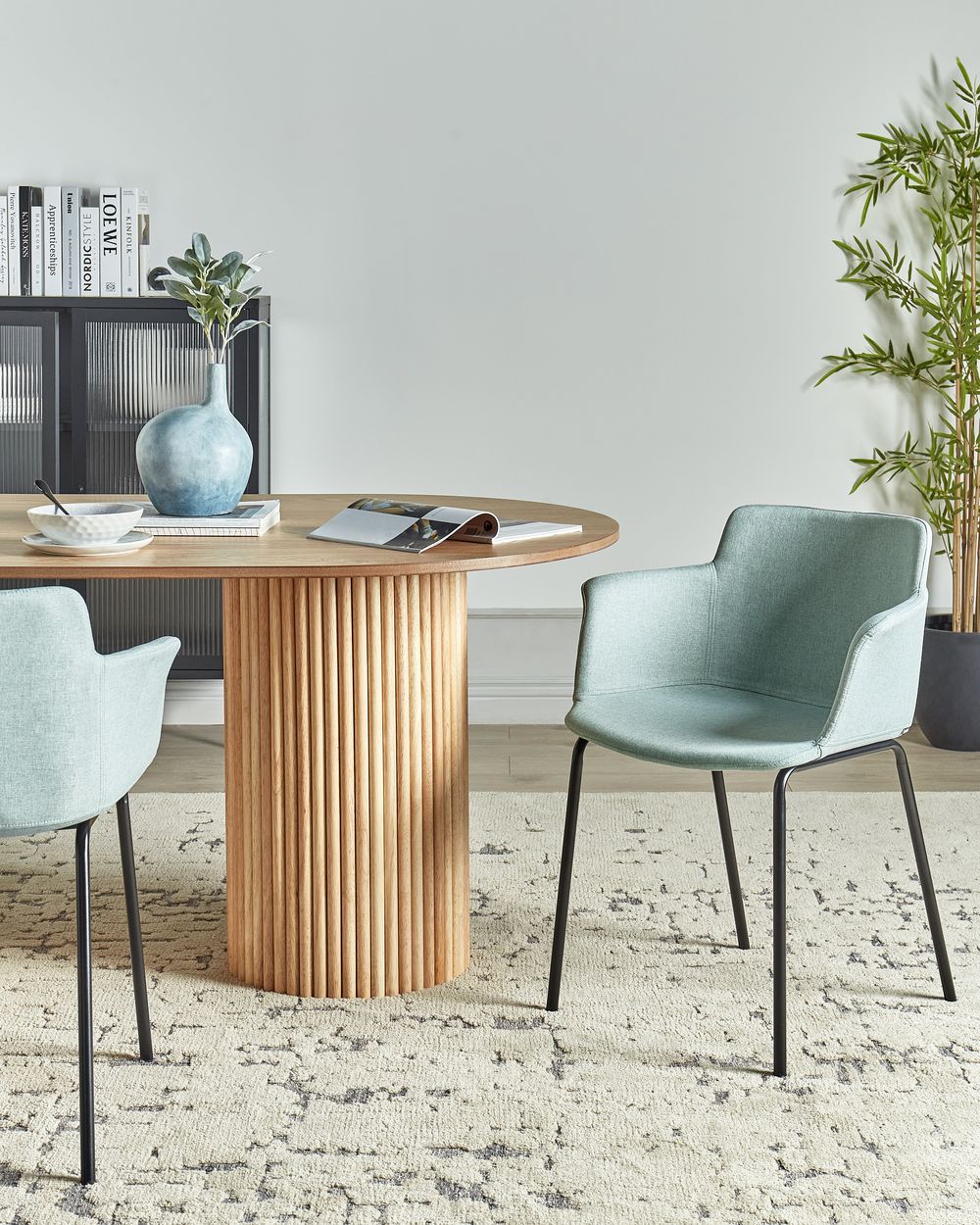 Set van 2 eetkamerstoelen BELFIELD Stof Mintgroen
