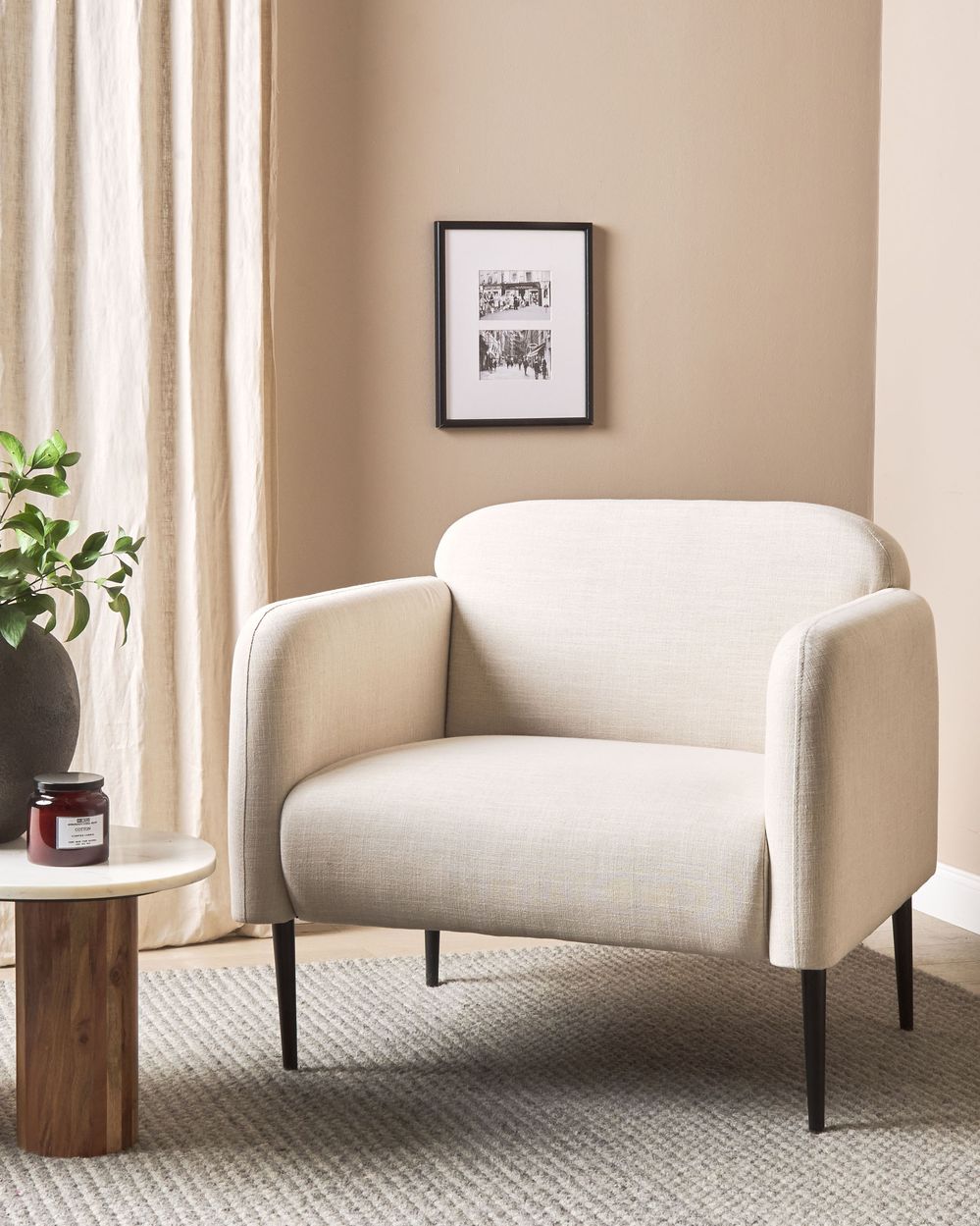 Armchair STOUBY Linen Light Beige