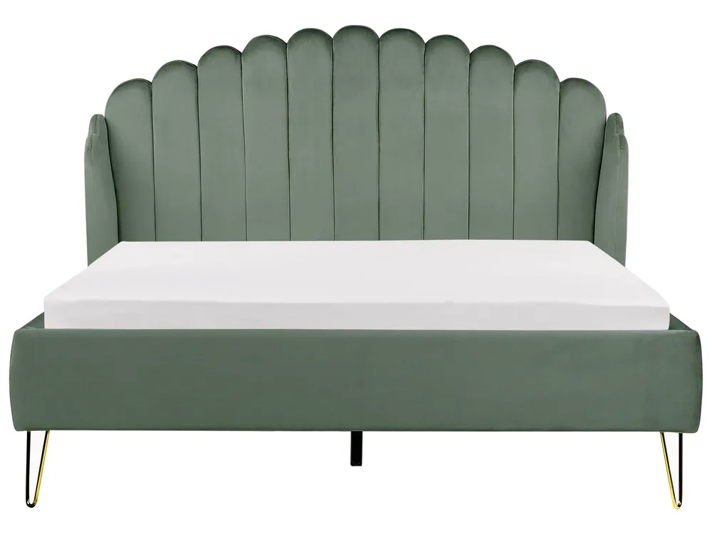 Bett mit Lattenrost Samtstoff AMBILLOU 160 x 200 cm Grün_902528