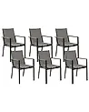 Gartenstuhl 6er Set BUSSETO Metall Schwarz