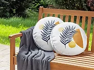 Set of 2 Outdoor Cushions VIOZENE Plant Pattern 40 x 40 cm White_1187968