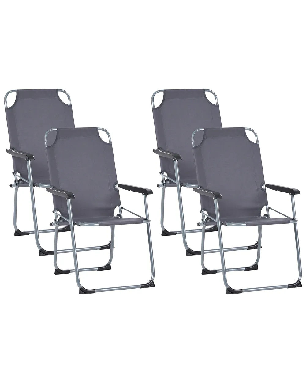 Gartenstuhl 4er Set GALATSI klappbar Metall Grau