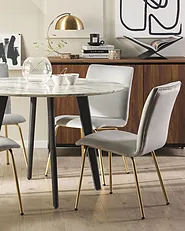 Set of 2 Dining Chairs RUBIO Velvet Grey_1150884