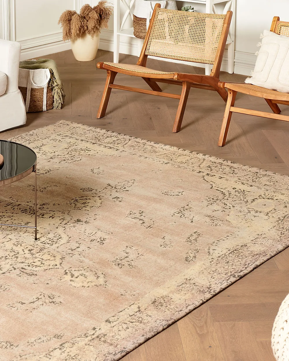 Teppich MATARIM Beige 200 x 300 cm Baumwolle