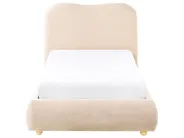 Bett mit Stauraum BLAGNAC Bouclé Hellbeige 90 x 200 cm_1026308