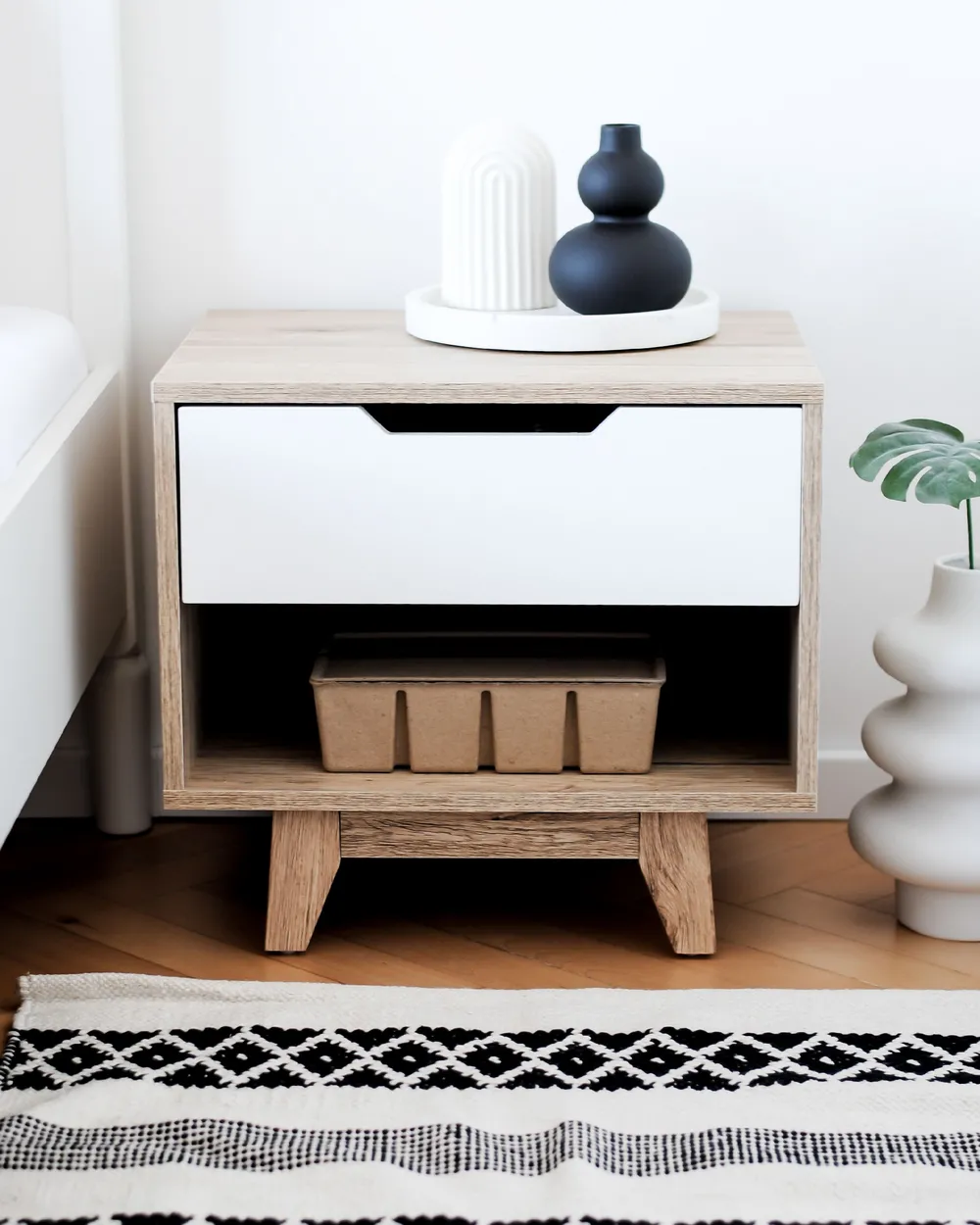 1 Drawer Bedside Table SPENCER White_820567