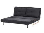 Sofa Bed 3 Seater JERSLEV Fabric Black_1013007