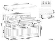 Gartenbank mit Auflage SOVANA 160 cm mit Stauraum Akazienholz Beige_1109820