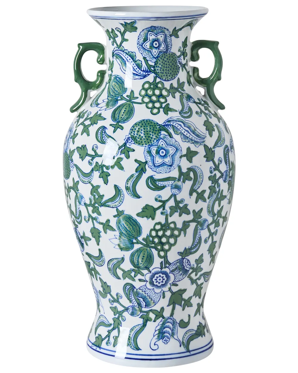Flower Vase SEGOWIA 47 cm Porcelain White/ Blue