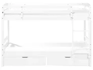 Bunk Bed with Drawers REGAT Pine Wood White 90 x 200 cm (EU Single)_797148