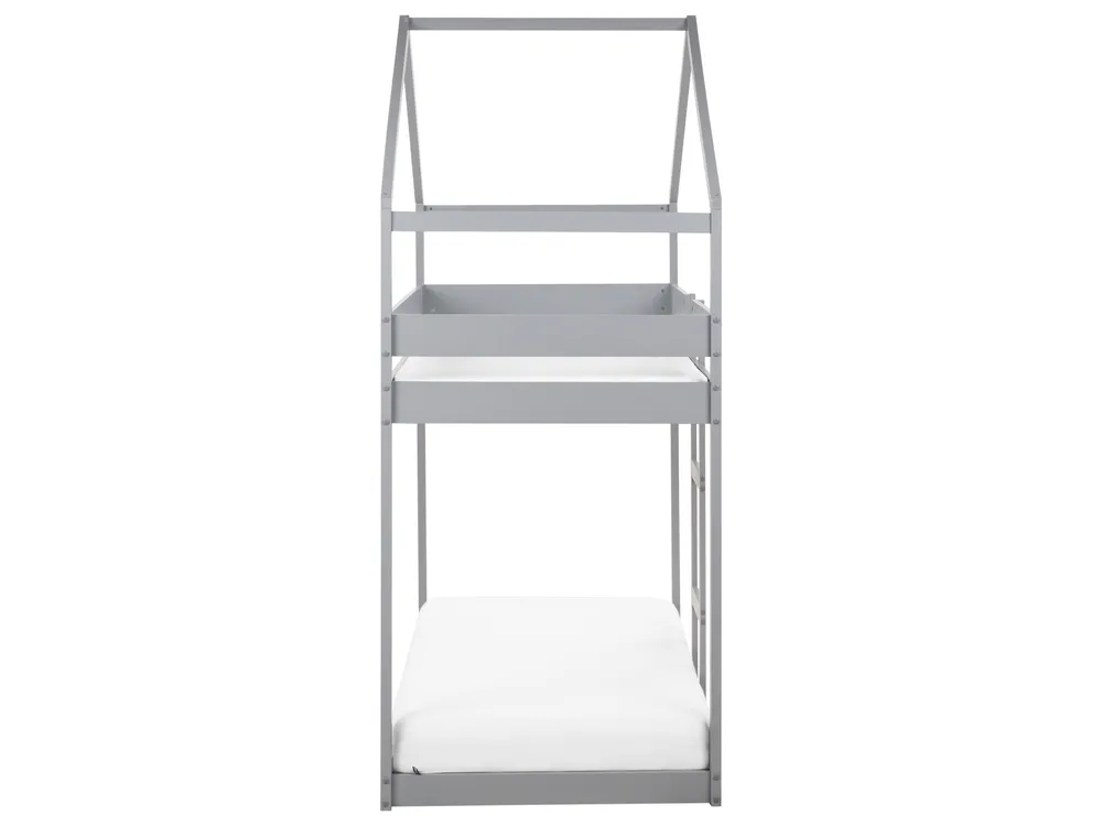 Hochbett Haus Kiefernholz LABATUT 90 x 200 cm Grau_911231
