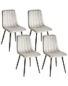 Esszimmerstuhl 4er Set KALISPELL Samtstoff Beige