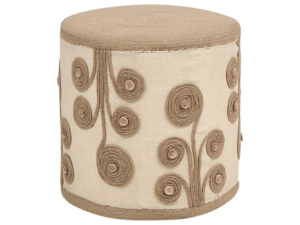 Pouf DIMAN Jute Weiß
