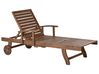Sonnenliege AMANTEA mit Relaxfunktion Akazienholz Dunkelbraun