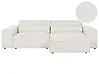 Modul Ecksofa 3-Sitzer HELLNAR Bouclé Cremeweiß linksseitig