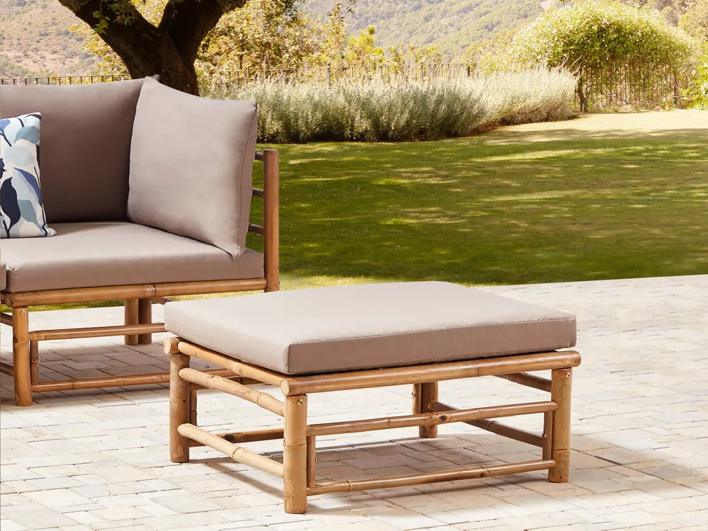 Garten Ottomane CERRETO Bambus Taupe