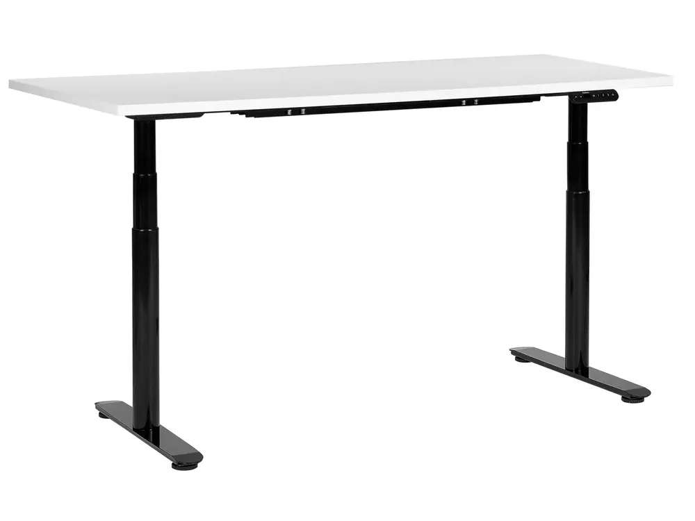 Schreibtisch elektrisch höhenverstellbar DESTINAS 160 cm 72 cm Weiß / Schwarz