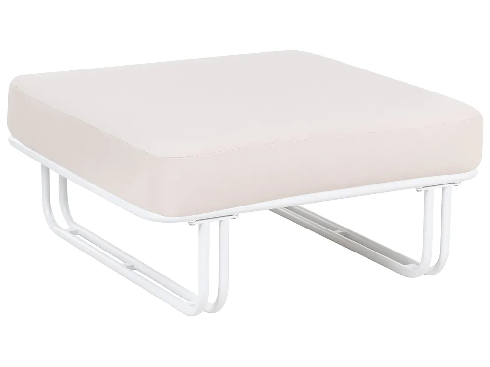 Garden Lounge Set with Table and Ottoman 3 Seater CAMEROTA  Metal White_1159157
