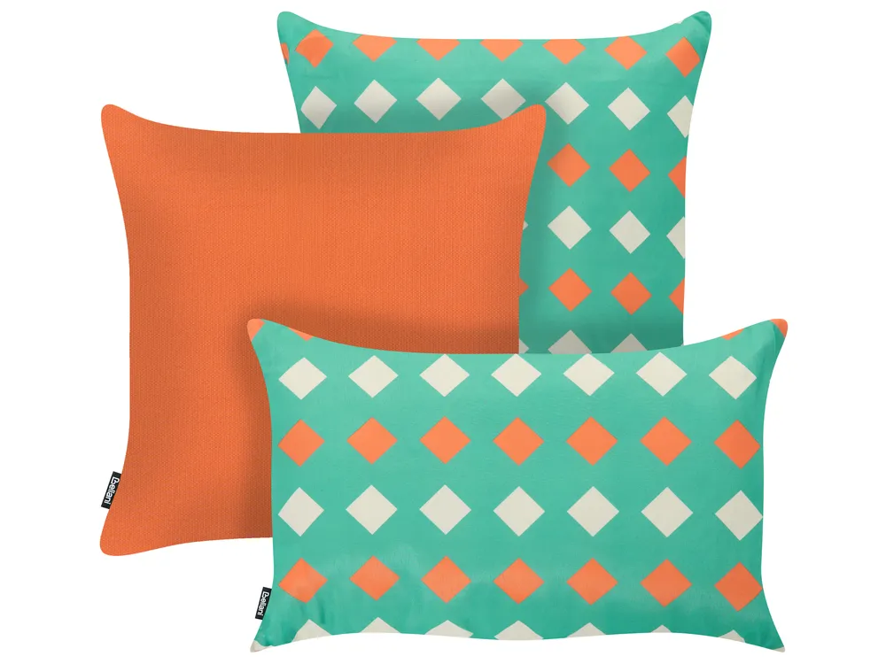 Gartenkissen 3er Set CANNA Geometrisches Muster 30 x 50 cm 45 x 45 cm Bunt