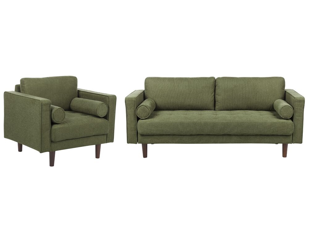 Sofa Set 4-Sitzer NURMO Stoff Dunkelgrün