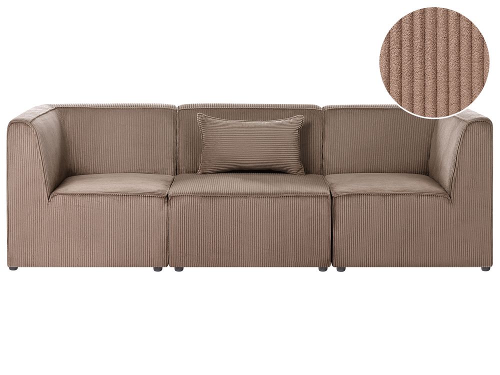 Modular Sofa 3 Seater LEMVIG Corduroy Dark Beige